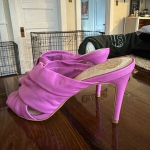 Vince Camuto Pink Heels with Ruched Design